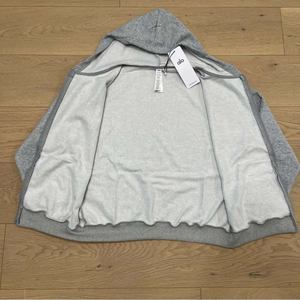 ALO Yoga Unisex Gray Zip-Up Hoodie and Jogger Set - Picture 7 of 16